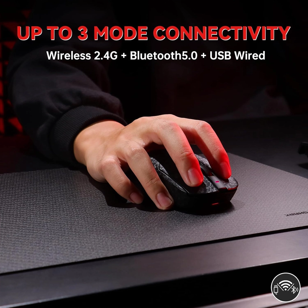 Ajazz AJ199 Max Carbon Fiber, PAW3395 Tri-Mode Gaming Mouse