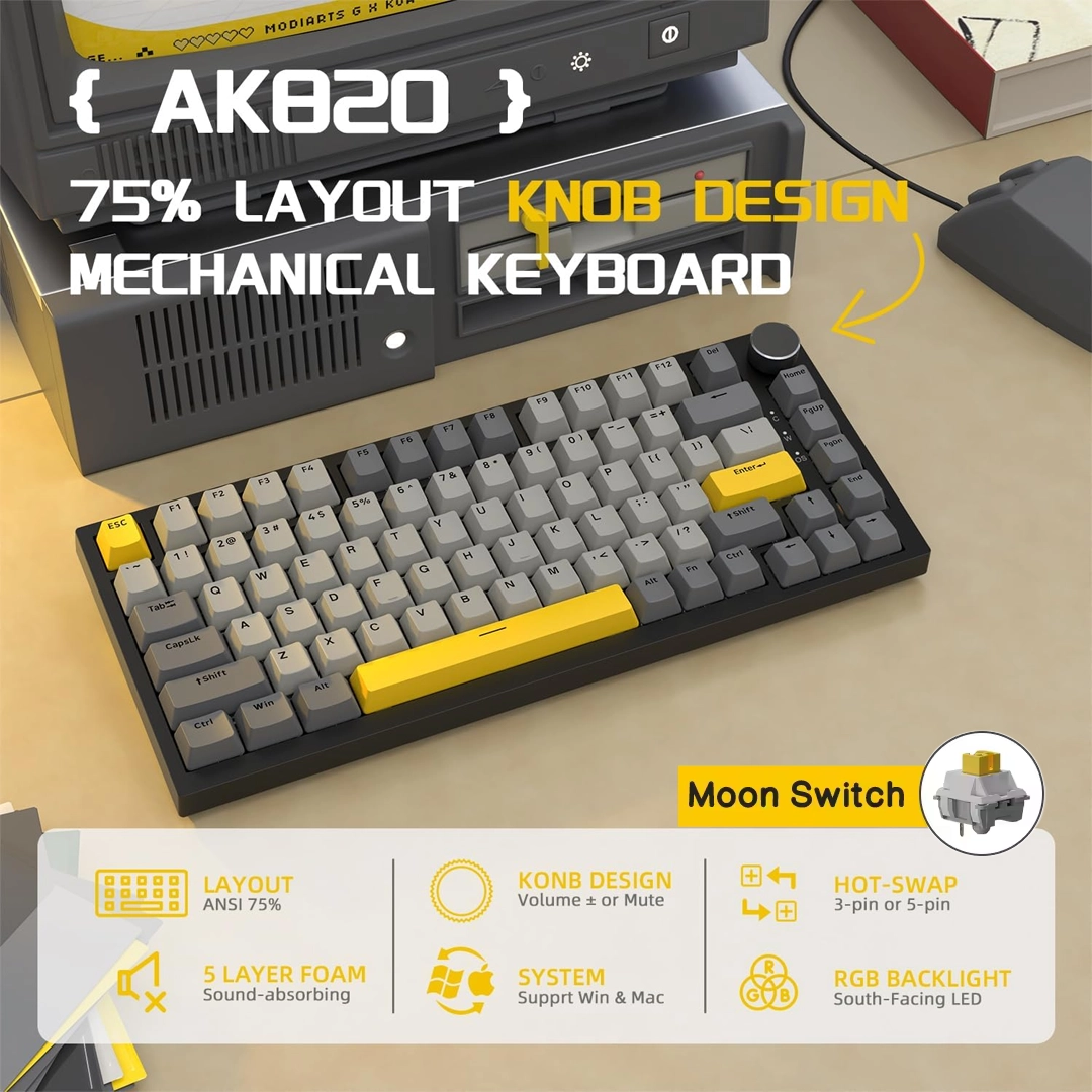 Ajazz AK820 Wired, RGB With Hifi Switches