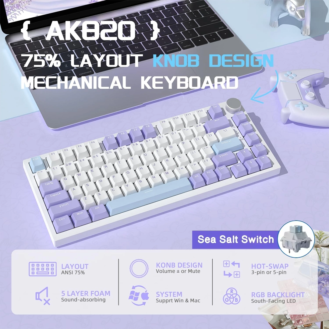 Ajazz AK820 Wired, RGB With Hifi Switches