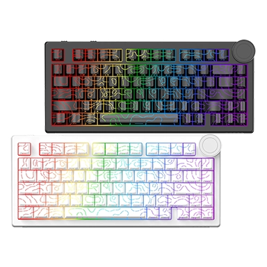 Ajazz AK820v2 RGB Tri-mode keyboard, Hot-swappable With Volume Knob