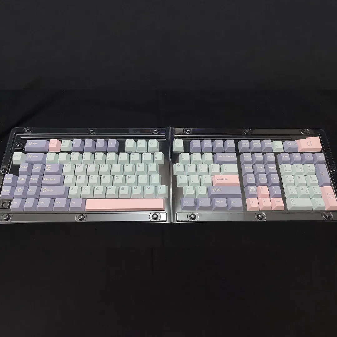 Macaron Purple Cherry Profile PBT, Double-shot Keycaps