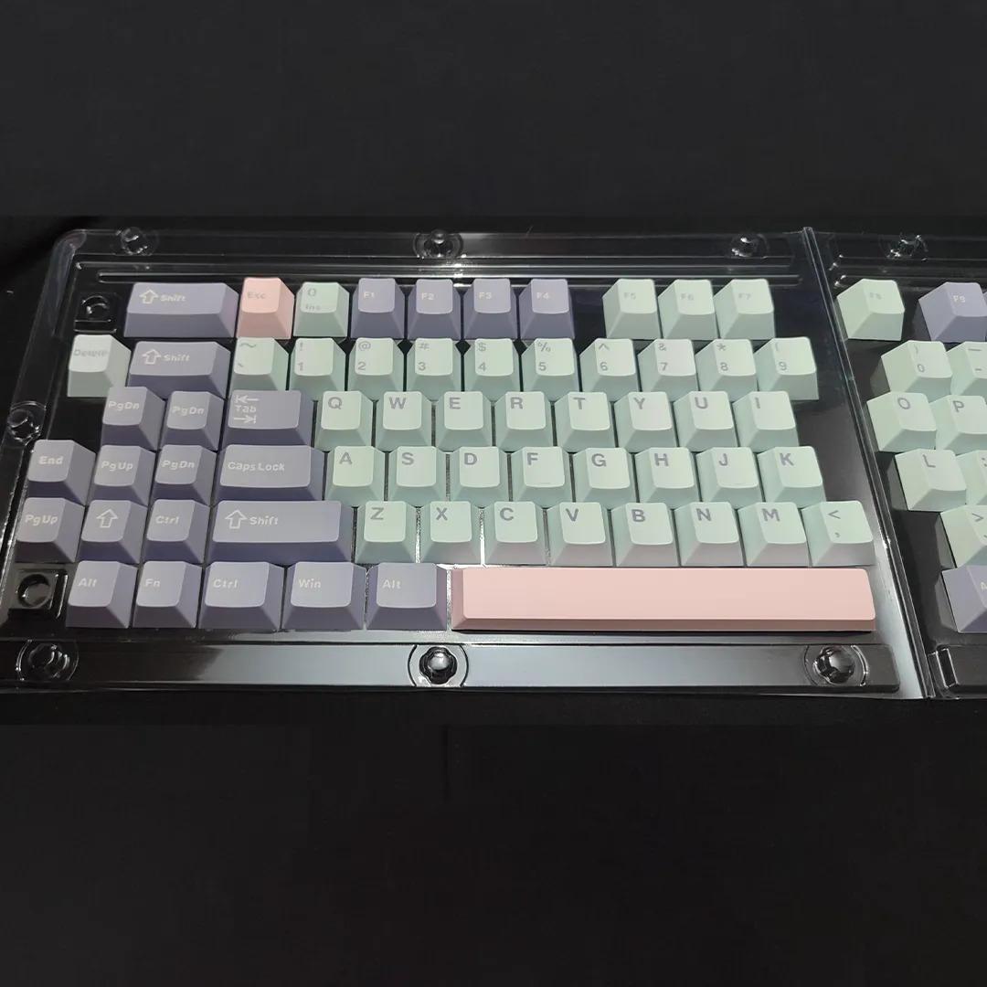 Macaron Purple Cherry Profile PBT, Double-shot Keycaps