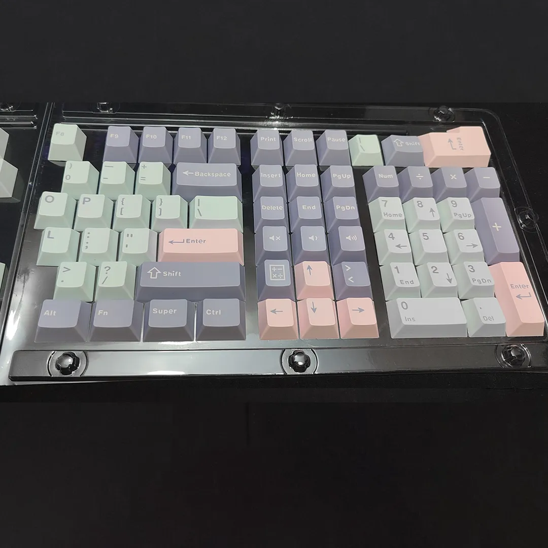 Macaron Purple Cherry Profile PBT, Double-shot Keycaps