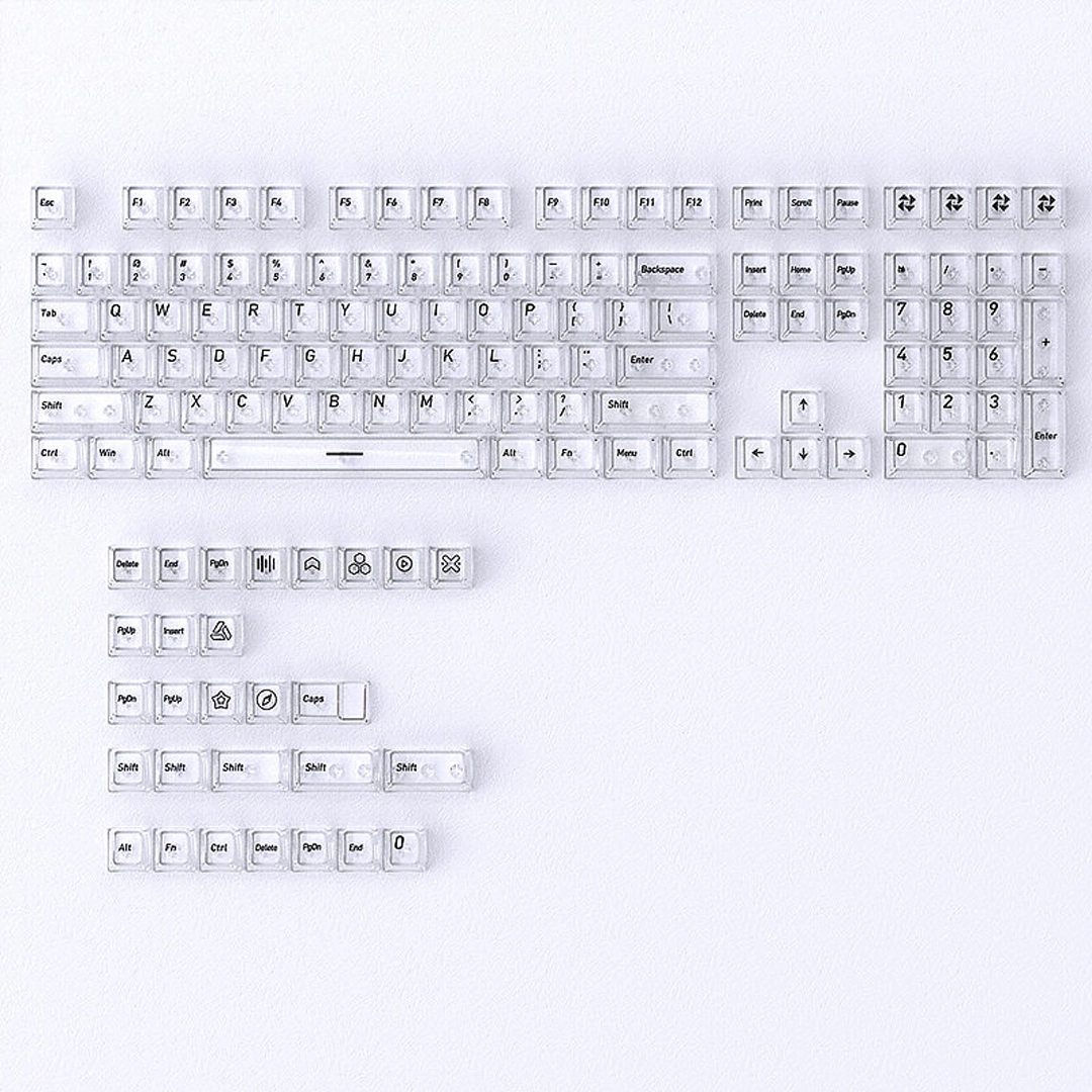 Crystal Clear Transparent Polycarbonate Keycaps Cherry-Profile
