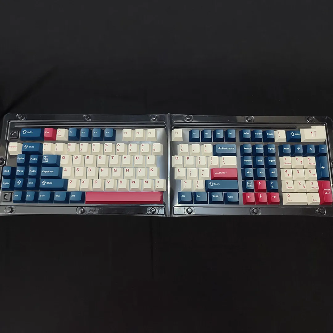 Blue-Mecha Cherry Profile PBT, Double-shot Keycaps