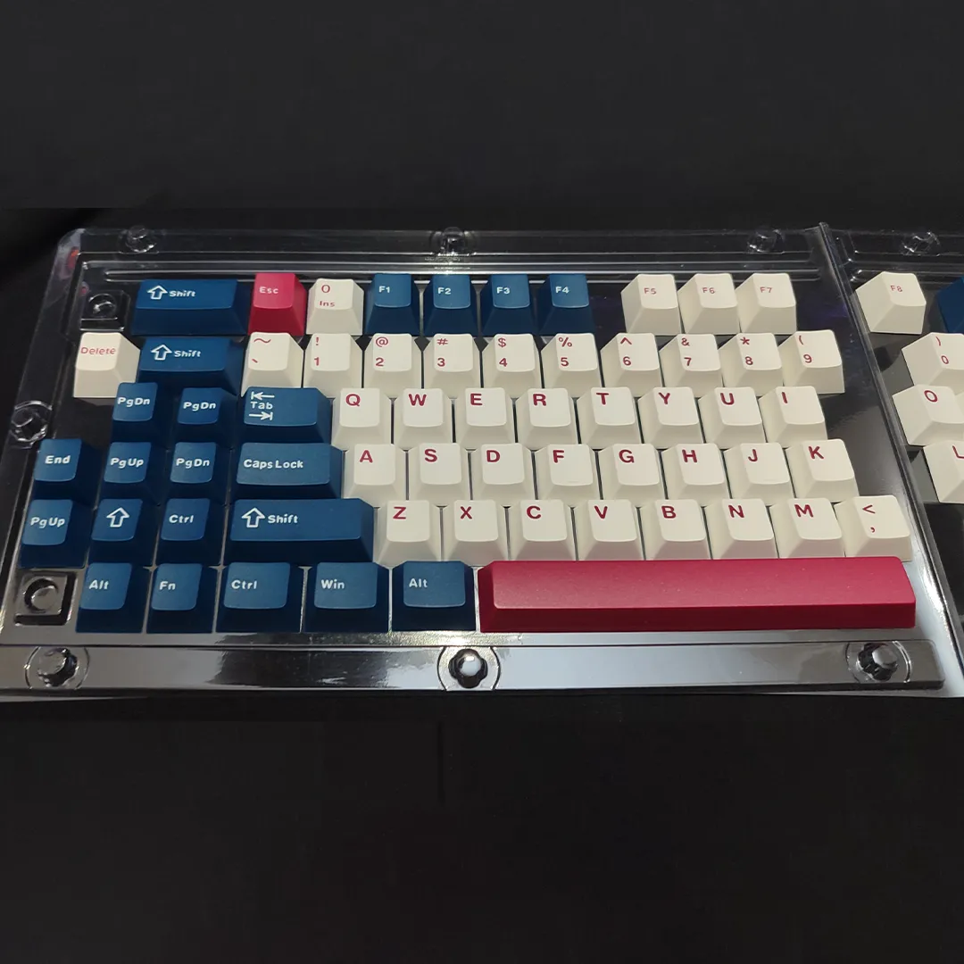 Blue-Mecha Cherry Profile PBT, Double-shot Keycaps