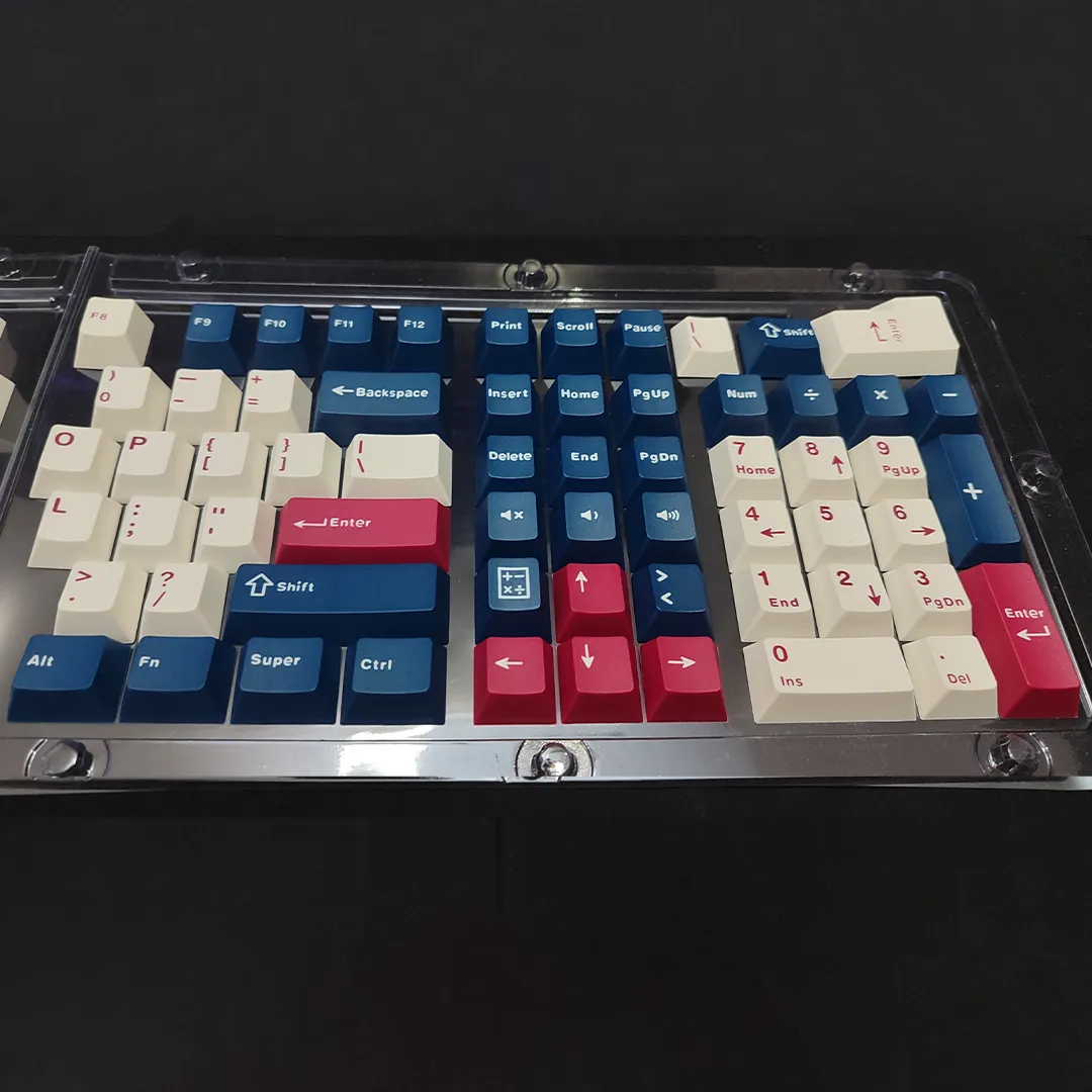Blue-Mecha Cherry Profile PBT, Double-shot Keycaps