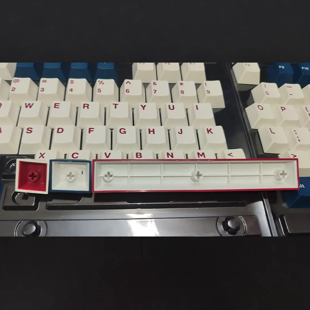 Blue-Mecha Cherry Profile PBT, Double-shot Keycaps