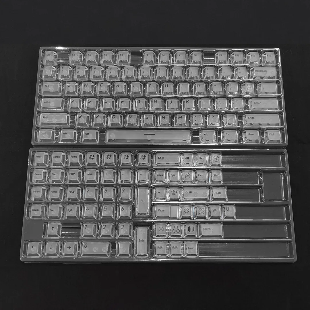 Crystal Clear Transparent Polycarbonate Keycaps Cherry-Profile