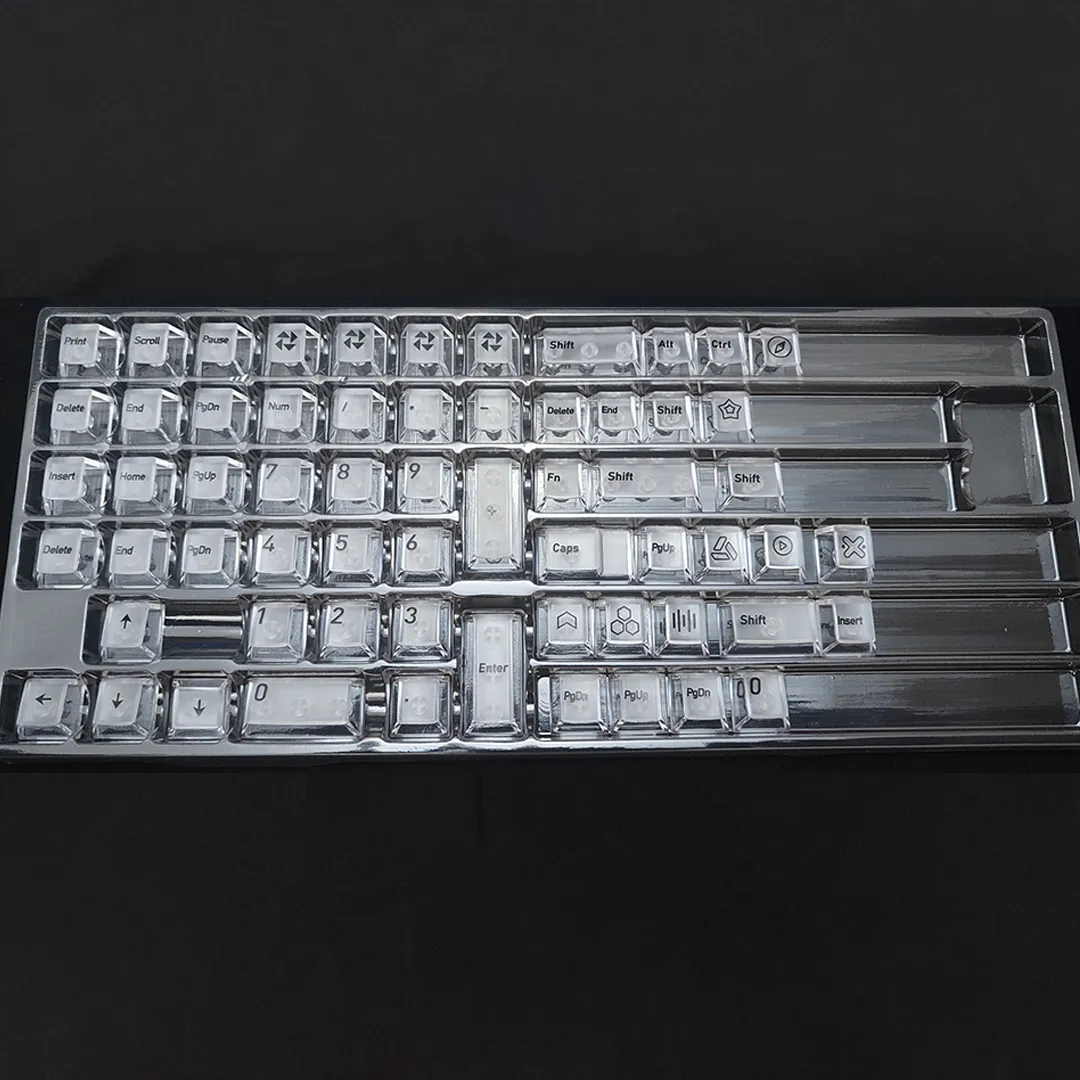 Crystal Clear Transparent Polycarbonate Keycaps Cherry-Profile